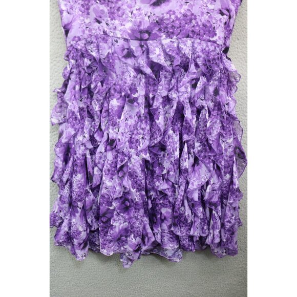 White House Black Market Strapless Floral Dress-16-Ruffles-Belted-Fairy-NWT - Picture 10 of 12